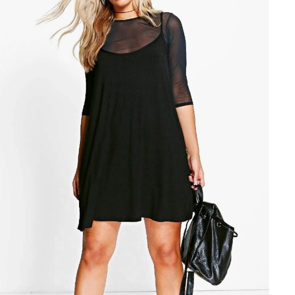  Mesh 2 In 1 Cami Dress